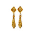 VINTAGE CHANEL EARRINGS NECKTIE MOTIF COCOMARK SWING GOLD ACCESSORY 90331871