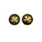 VINTAGE CHANEL EARRINGS ROUND CLOVER BLACK GOLD ACCESSORY 93A 90319608