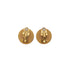 VINTAGE CHANEL EARRINGS ROUND CLOVER BLACK GOLD ACCESSORY 93A 90323150