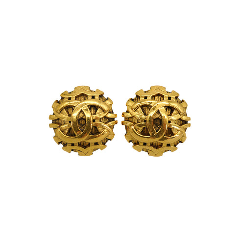 VINTAGE CHANEL EARRINGS ROUND COCOMARK ACCESSORY 25 90334993