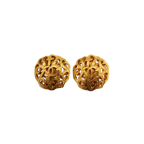 VINTAGE CHANEL EARRINGS ROUND COCOMARK ACCESSORY 25 90335744