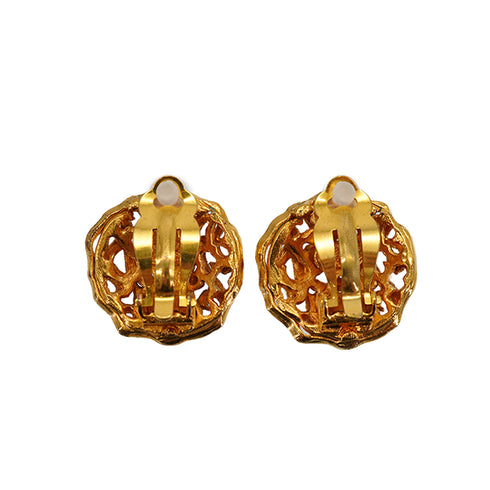 VINTAGE CHANEL EARRINGS ROUND COCOMARK ACCESSORY 25 90335744