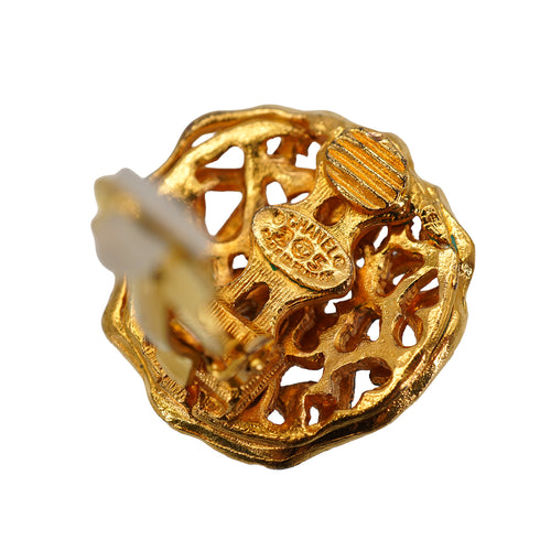 VINTAGE CHANEL EARRINGS ROUND COCOMARK ACCESSORY 25 90335744