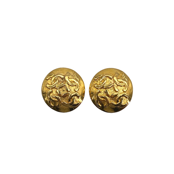 VINTAGE CHANEL EARRINGS ROUND COCOMARK ACCESSORY 90326617