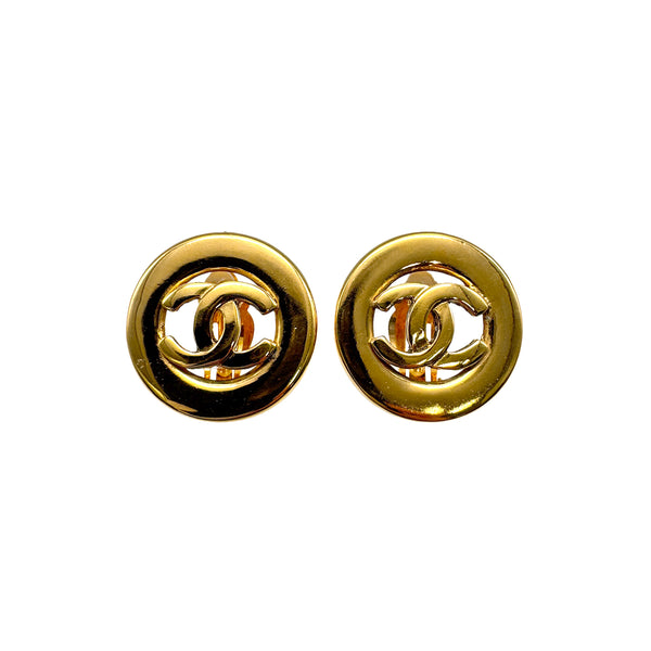 VINTAGE CHANEL EARRINGS ROUND COCOMARK ACCESSORY 90326654