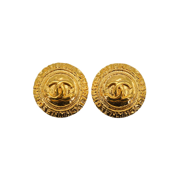 VINTAGE CHANEL EARRINGS ROUND COCOMARK ACCESSORY 90334882