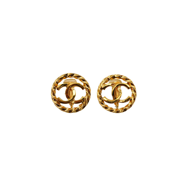 VINTAGE CHANEL EARRINGS ROUND COCOMARK ACCESSORY 90335015