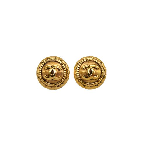 VINTAGE CHANEL EARRINGS ROUND COCOMARK ACCESSORY 90335032