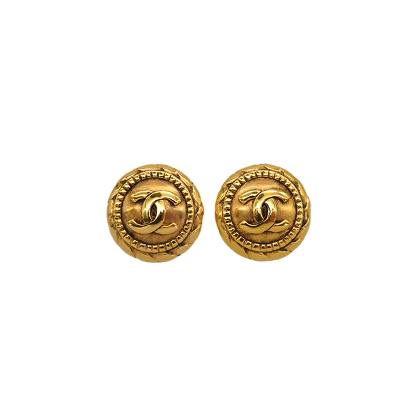 VINTAGE CHANEL EARRINGS ROUND COCOMARK ACCESSORY 90335032