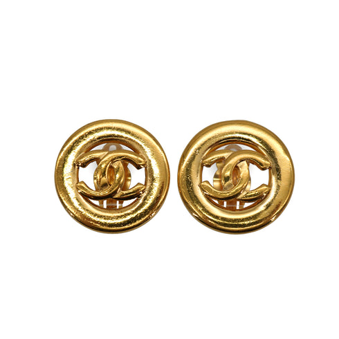 VINTAGE CHANEL EARRINGS ROUND COCOMARK ACCESSORY 90335642