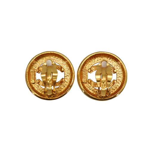 VINTAGE CHANEL EARRINGS ROUND COCOMARK ACCESSORY 90335642