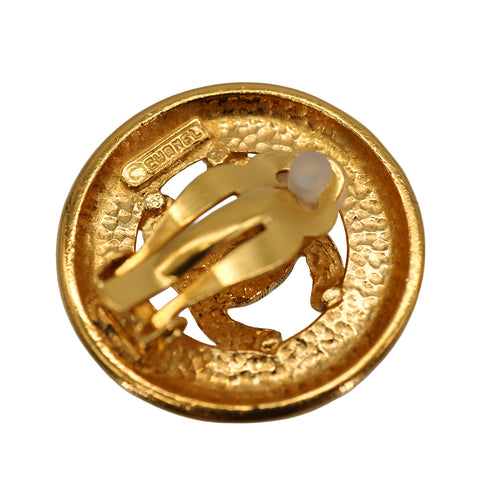 VINTAGE CHANEL EARRINGS ROUND COCOMARK ACCESSORY 90335642
