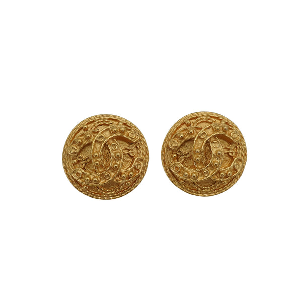 VINTAGE CHANEL EARRINGS ROUND COCOMARK ACCESSORY 94A 90335318