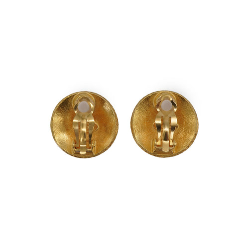 VINTAGE CHANEL EARRINGS ROUND COCOMARK ACCESSORY 94A 90335318