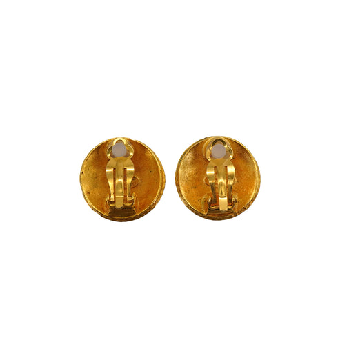 VINTAGE CHANEL EARRINGS ROUND COCOMARK ACCESSORY 94A 90348354