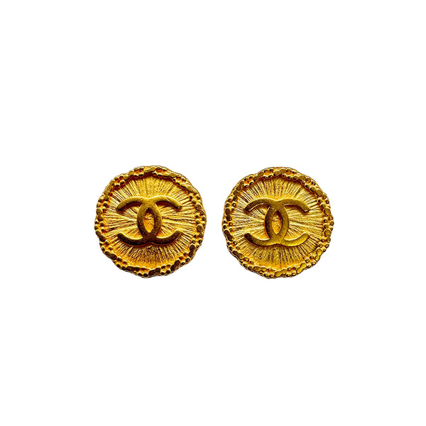 VINTAGE CHANEL EARRINGS ROUND COCOMARK ACCESSORY 94P 90326620