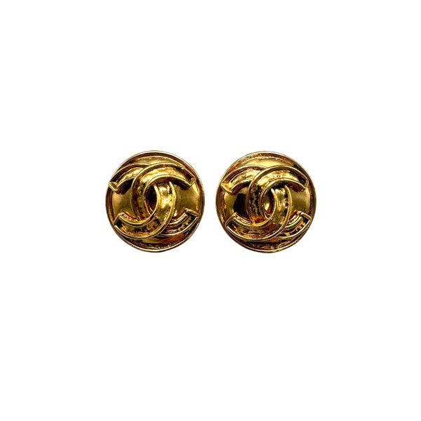 VINTAGE CHANEL EARRINGS ROUND COCOMARK ACCESSORY 94P 90327106