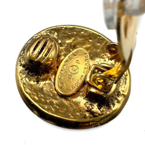VINTAGE CHANEL EARRINGS ROUND COCOMARK ACCESSORY 94P 90327106
