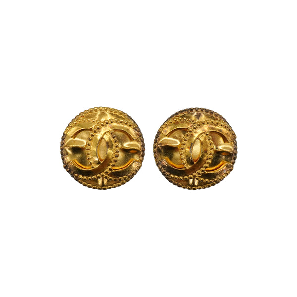VINTAGE CHANEL EARRINGS ROUND COCOMARK ACCESSORY 97A 90334878