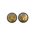 VINTAGE CHANEL EARRINGS ROUND COCOMARK BLACK GOLD ACCESSORY 25 90337704
