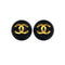VINTAGE CHANEL EARRINGS ROUND COCOMARK BLACK GOLD ACCESSORY 26 90319597