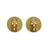 VINTAGE CHANEL EARRINGS ROUND COCOMARK BLACK GOLD ACCESSORY 94A 90321018