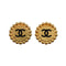 VINTAGE CHANEL EARRINGS ROUND COCOMARK BLACK GOLD ACCESSORY 94P 90321062