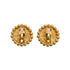 VINTAGE CHANEL EARRINGS ROUND COCOMARK BLACK GOLD ACCESSORY 94P 90321062