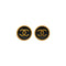 VINTAGE CHANEL EARRINGS ROUND COCOMARK BLACK GOLD ACCESSORY 95A 90338283