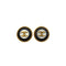 VINTAGE CHANEL EARRINGS ROUND COCOMARK BLACK GOLD ACCESSORY 97P 90338893