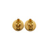 VINTAGE CHANEL EARRINGS ROUND COCOMARK BLACK GOLD ACCESSORY 97P 90338893