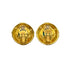 VINTAGE CHANEL EARRINGS ROUND COCOMARK COLOR STONE GREEN GOLD ACCESSORY 93P 90322032