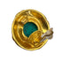 VINTAGE CHANEL EARRINGS ROUND COCOMARK COLOR STONE GREEN GOLD ACCESSORY 93P 90322032