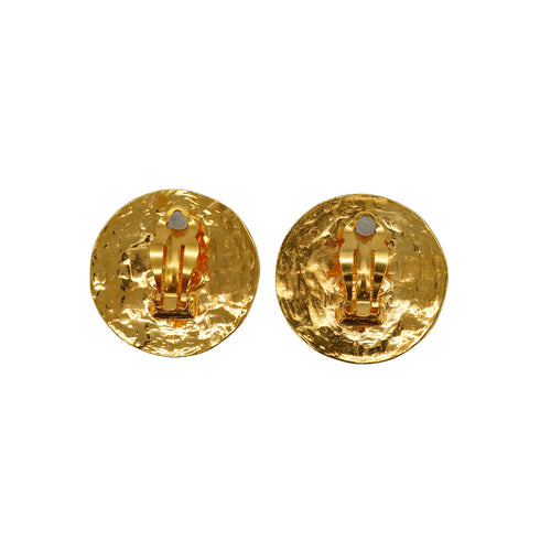 VINTAGE CHANEL EARRINGS ROUND COCOMARK GOLD 28 ACCESSORY 90334256