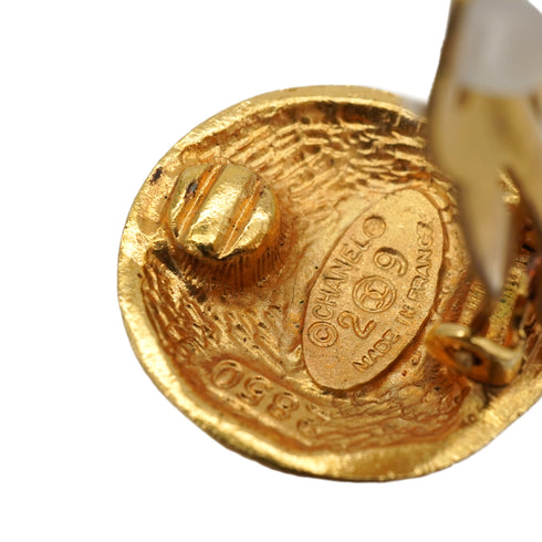 VINTAGE CHANEL EARRINGS ROUND COCOMARK GOLD ACCESSORY 29 90339134