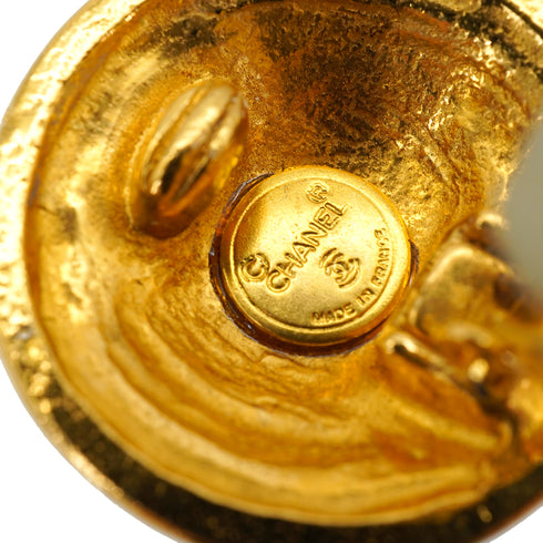 VINTAGE CHANEL EARRINGS ROUND COCOMARK GOLD ACCESSORY 90338252