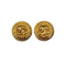 VINTAGE CHANEL EARRINGS ROUND COCOMARK GOLD ACCESSORY 93P 90314784