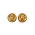VINTAGE CHANEL EARRINGS ROUND COCOMARK GOLD ACCESSORY 93P 90339146