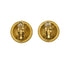 VINTAGE CHANEL EARRINGS ROUND COCOMARK GOLD ACCESSORY 95P 90312948