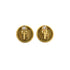 VINTAGE CHANEL EARRINGS ROUND COCOMARK GOLD ACCESSORY 95P 90321137