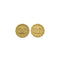 VINTAGE CHANEL EARRINGS ROUND COCOMARK GOLD ACCESSORY 95P 90338291