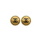 VINTAGE CHANEL EARRINGS ROUND COCOMARK GOLD BLACK ACCESSORY 93A 90339127