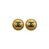VINTAGE CHANEL EARRINGS ROUND COCOMARK GOLD BLACK ACCESSORY 93A 90339127