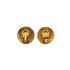 VINTAGE CHANEL EARRINGS ROUND COCOMARK GOLD BLACK ACCESSORY 93A 90339127