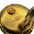 VINTAGE CHANEL EARRINGS ROUND COCOMARK GOLD BLACK ACCESSORY 95A 90312950