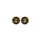 VINTAGE CHANEL EARRINGS ROUND COCOMARK GOLD BLACK ACCESSORY 96P 90337706