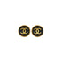 VINTAGE CHANEL EARRINGS ROUND COCOMARK GOLD BLACK ACCESSORY 96P 90337706