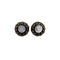 VINTAGE CHANEL EARRINGS ROUND COCOMARK GOLD BLACK ACCESSORY 97A 90322929