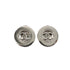 VINTAGE CHANEL EARRINGS ROUND COCOMARK SILVER ACCESSORY 97A 90335628