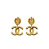 VINTAGE CHANEL EARRINGS ROUND COCOMARK SWING GOLD ACCESSORY 95A 90317784